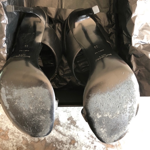 SZ39 Saint Laurent 105MM JANIS GOLD PLAQUE SANDALS - Picture 6 of 8